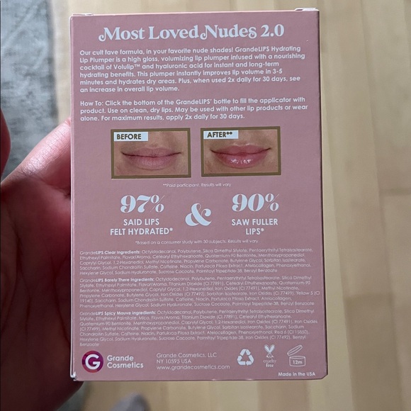 Lip plumper by Grande cosmetics smooth nudes come on silky and hydrating. - Picture 2 of 2